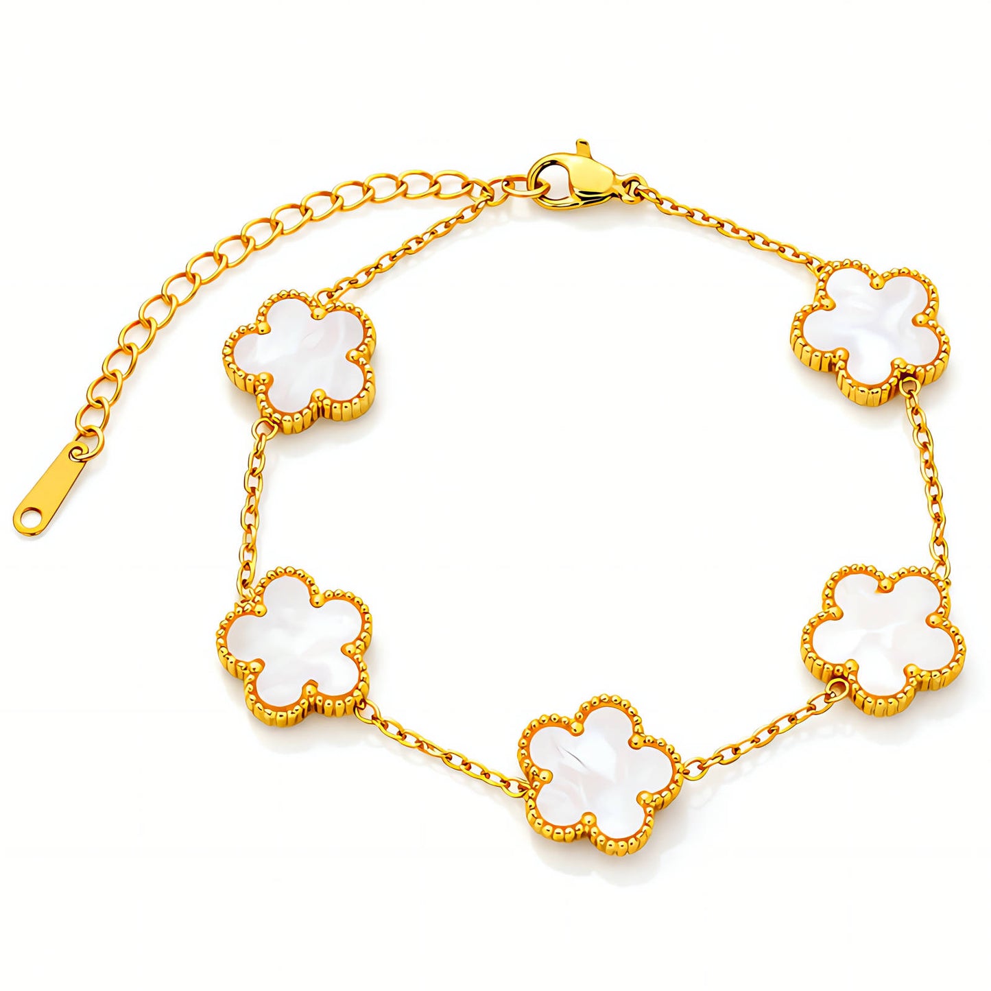 Flower Meadow Bracelet, 18K Gold Plated Steel
